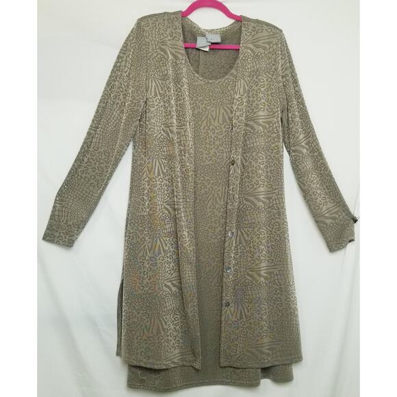 Rabbit Designs Career Casual Travel Knit Olive Green Jacket/Dress Suit Size 16M - Picture 1 of 11